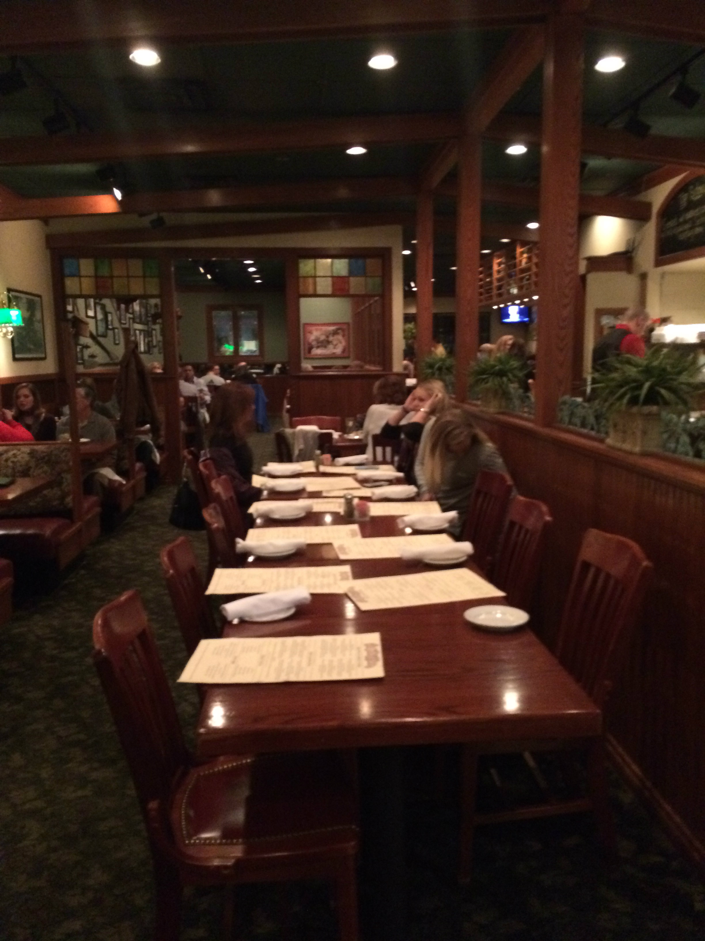 A long table that has been set