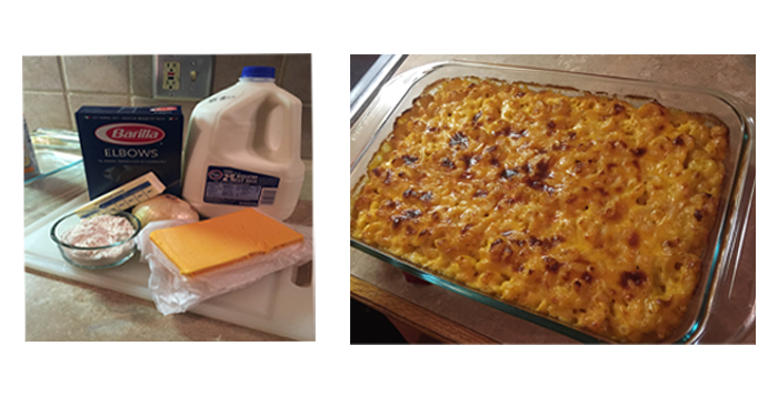 image: Homemade macaroni and ingredients.