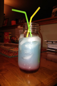 image: Completed 4th of July layered drink.