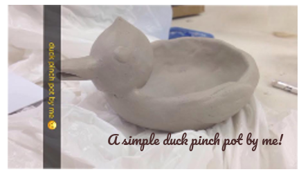 Image: A photo of a duck pinch pot
