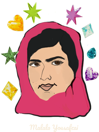 My drawing of Malala Yousafzai