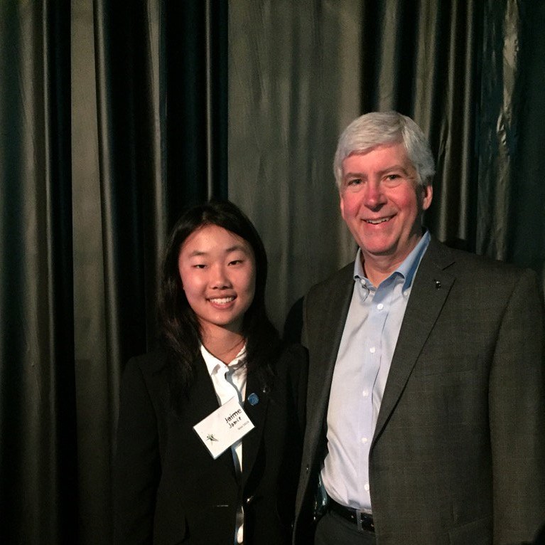 Presentation on DECA at Michigan Education Summit 2017 with Governor Snyder