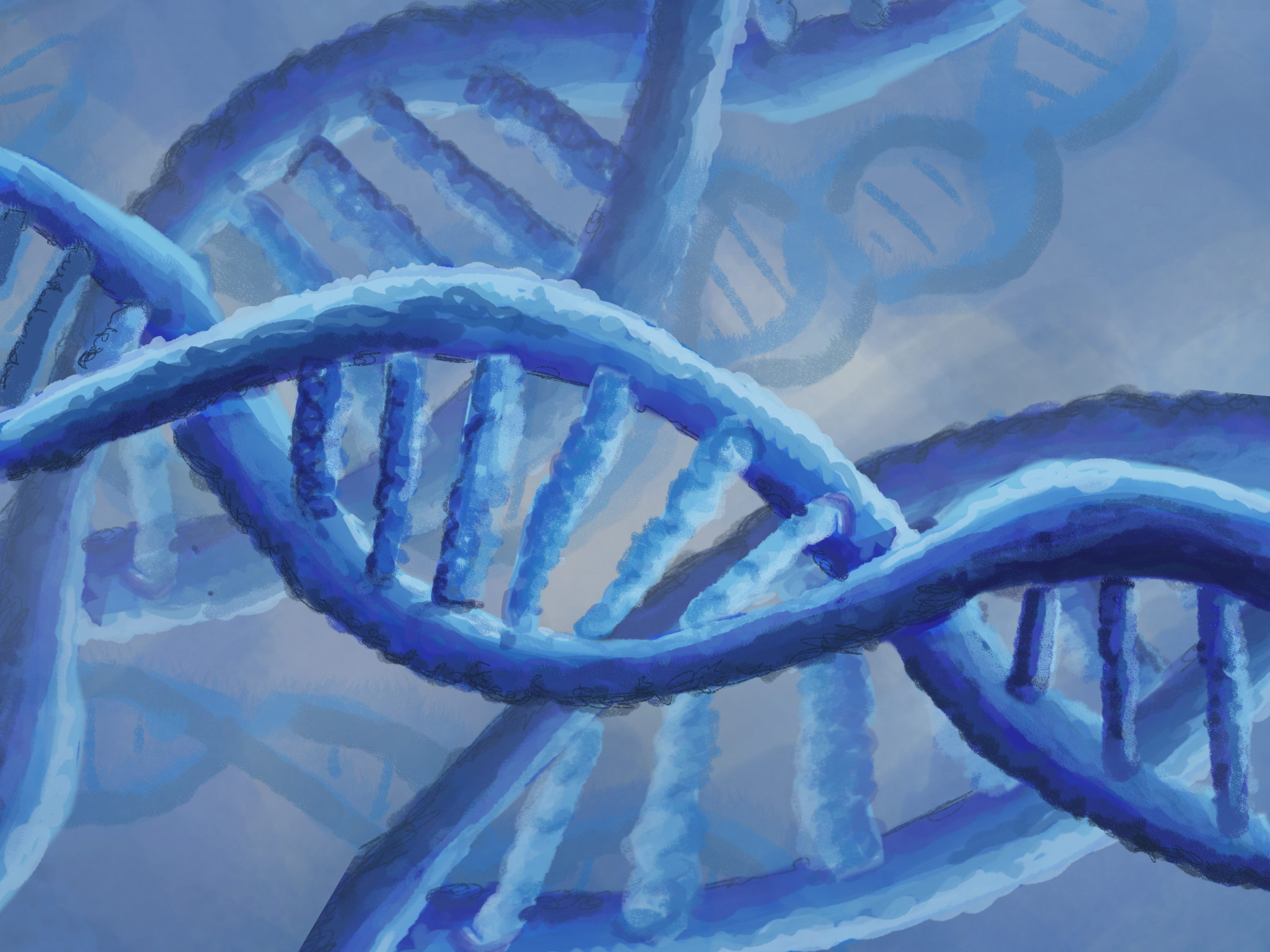 blue DNA strands