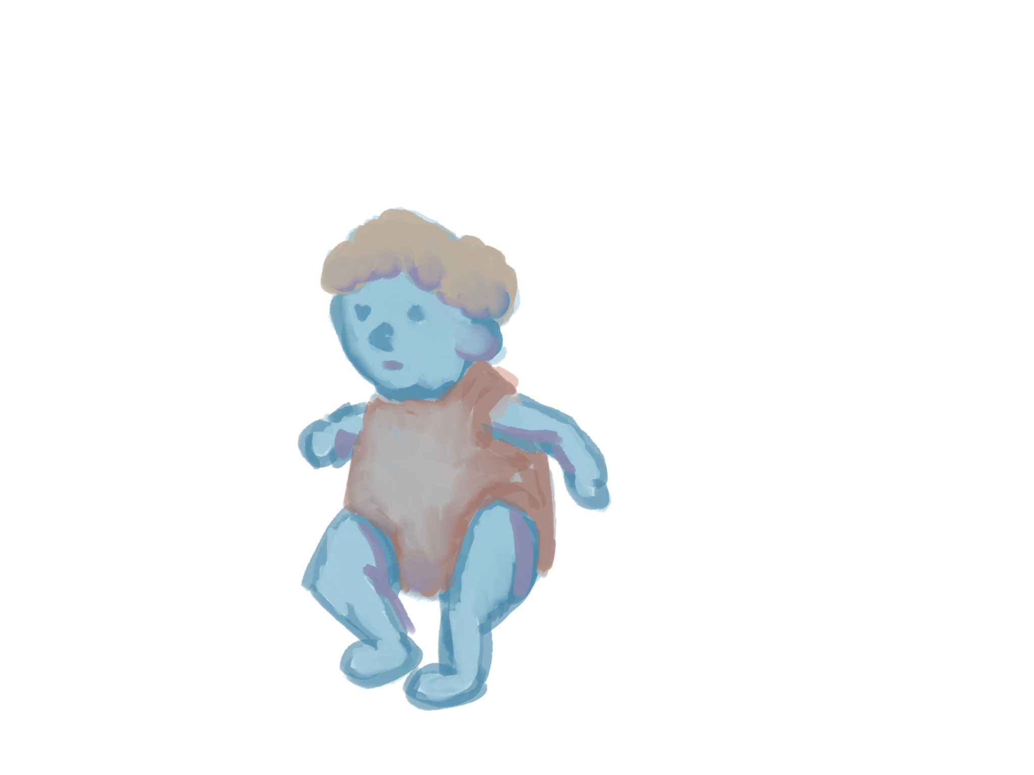blue baby drawing
