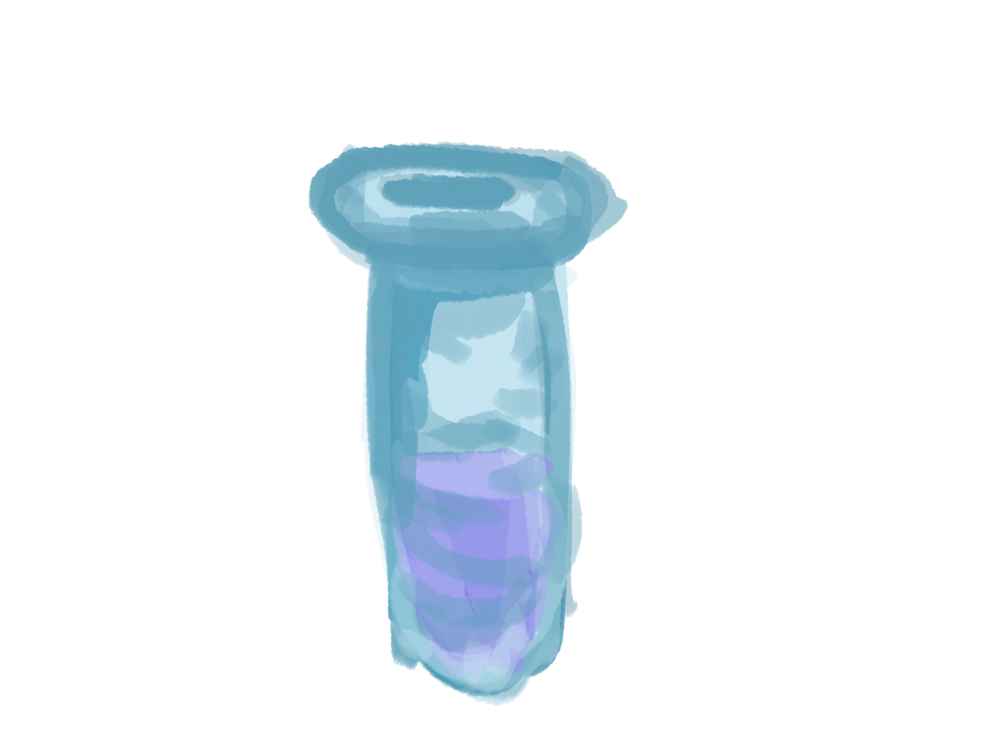 test tube with purple substance drawing