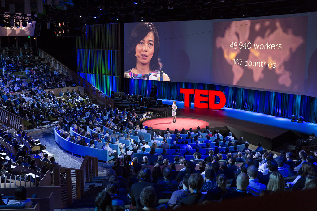 Fei-Fei Li speaking at a TED conference in 2015