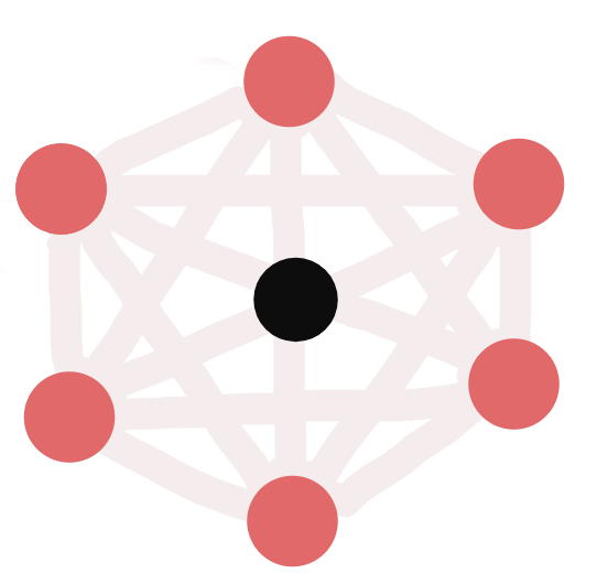 pink neural network-like connected star I designed on the computer